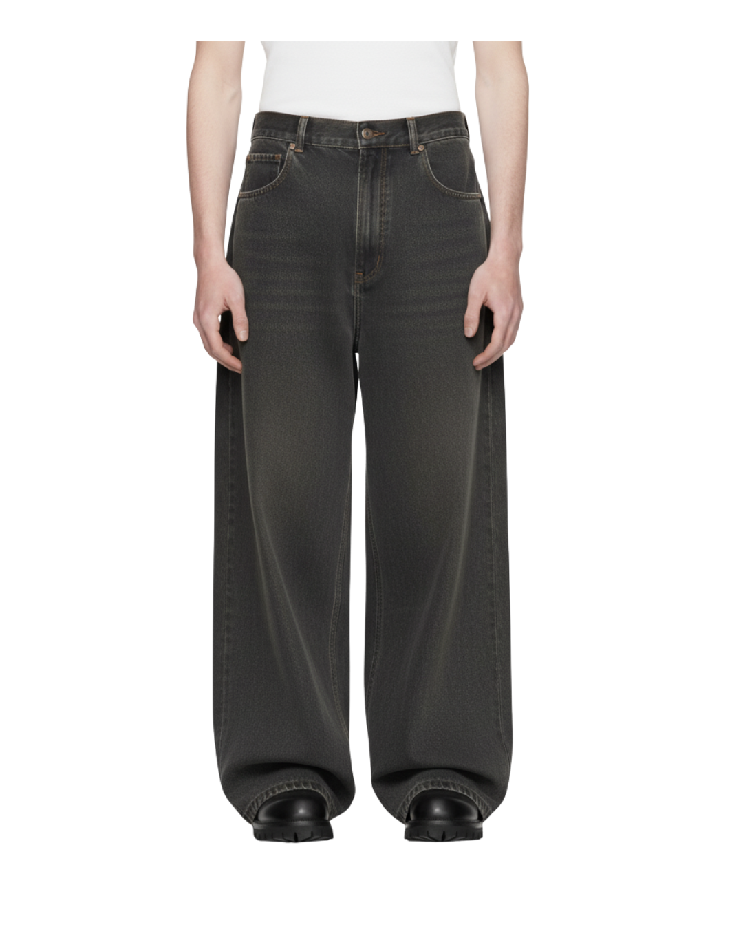 DARK LOOSE FITTED WIDE JEANS