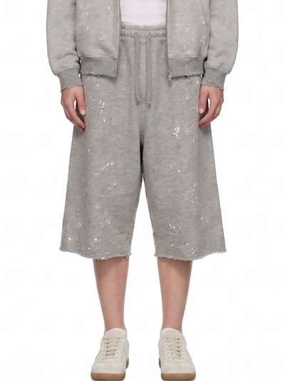 SPLATTER GRAY OVERSIZED SWEAT SHORTS