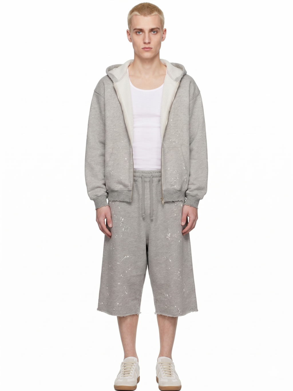 SPLATTER GRAY ZIP-UP