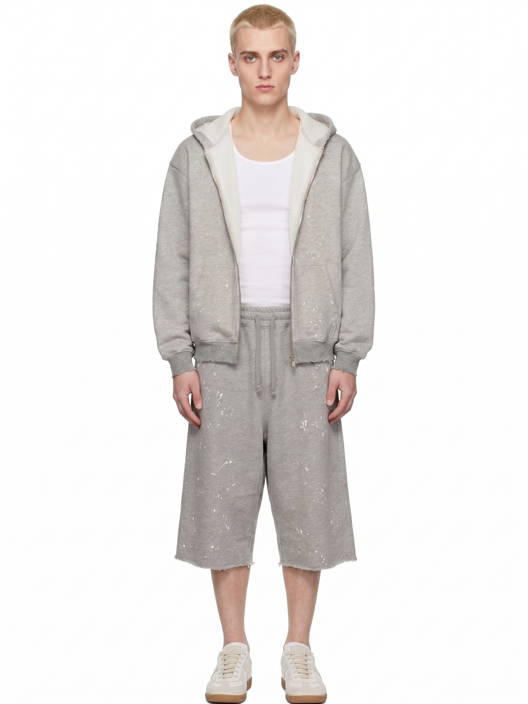 SPLATTER GRAY ZIP-UP