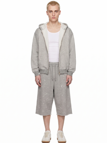 SPLATTER GRAY ZIP-UP