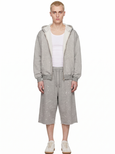 SPLATTER GRAY ZIP-UP