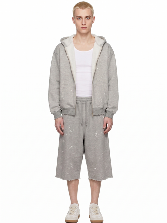 SPLATTER GRAY ZIP-UP