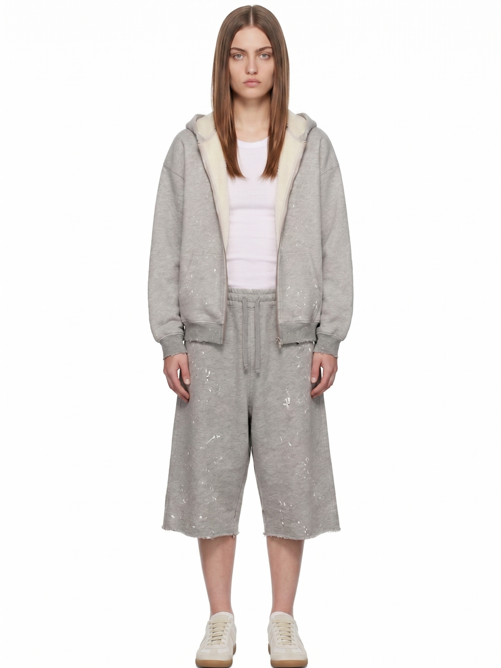 SPLATTER GRAY ZIP-UP
