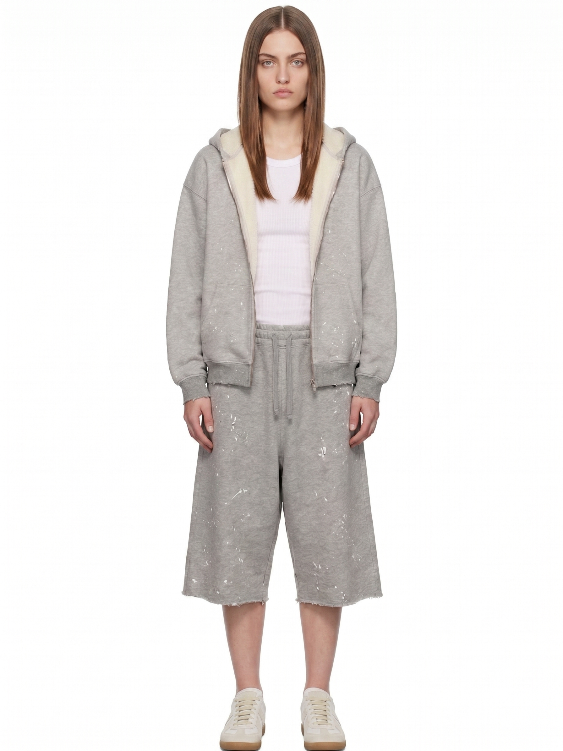 SPLATTER GRAY ZIP-UP