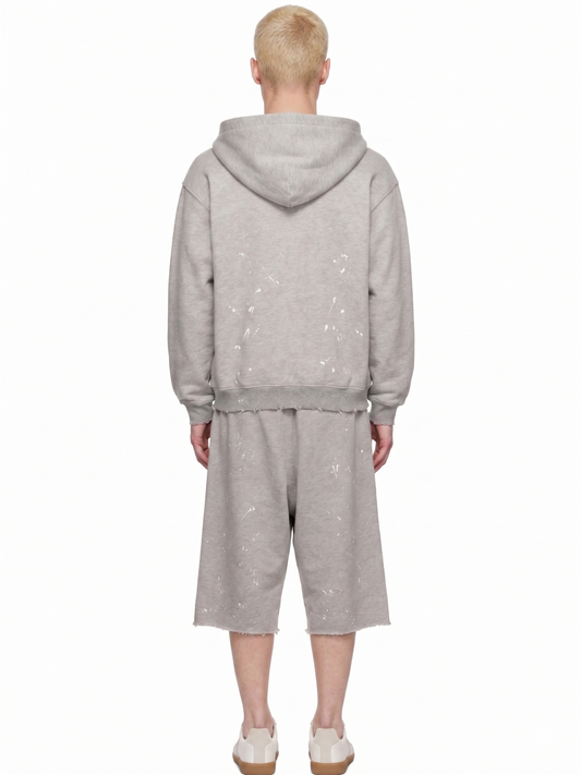 SPLATTER GRAY ZIP-UP