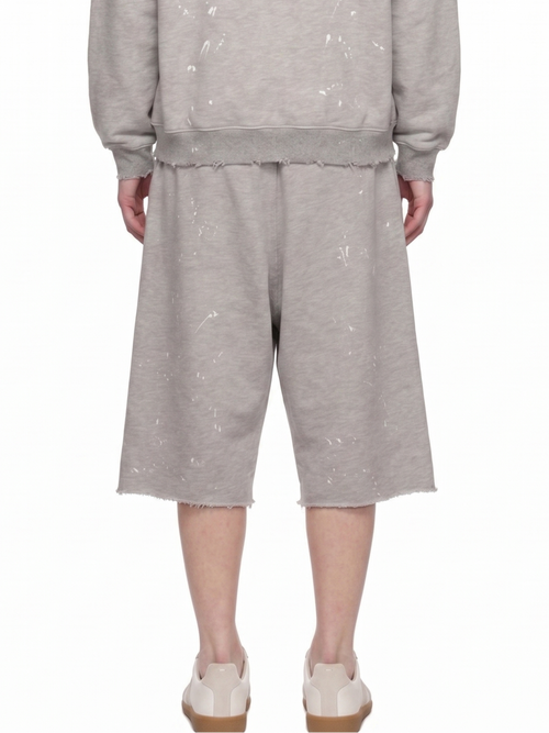 SPLATTER GRAY OVERSIZED SWEAT SHORTS