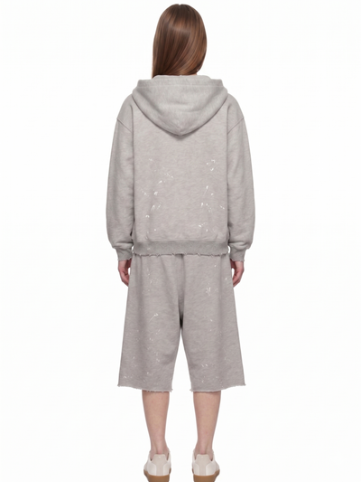 SPLATTER GRAY ZIP-UP
